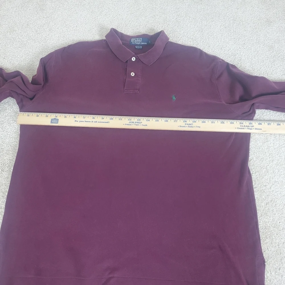 Polo Ralph Lauren Men's Knit Pullover SZ L Burgundy 1/4 Zip Long Sleeve SEE COND